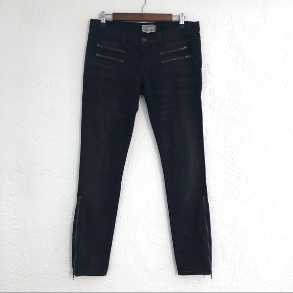 Current/Elliott black multi zip skinny jeans sz 28 - Picture 2 of 8